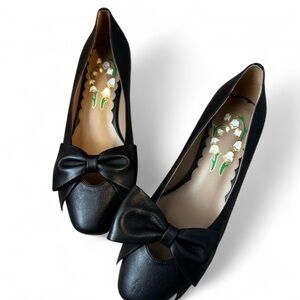 Elegant Black Bow Women's Shoes